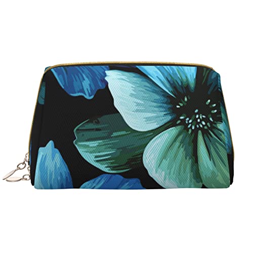 OCELIO Make-up-Tasche mit Hibiskusblumen-Muster, große Kapazität, Reise-Kosmetiktasche, PU-Leder, Make-up-Organizer-Tasche für Frauen, Weiss/opulenter Garten, Einheitsgröße von OCELIO