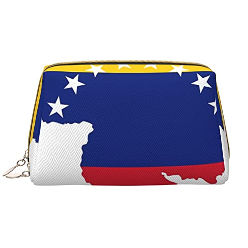 OCELIO Make-up-Tasche mit Venezuela-Flagge, große Kapazität, Reise-Kosmetiktasche, PU-Leder, Make-up-Organizer-Tasche für Damen, Weiss/opulenter Garten, Einheitsgröße von OCELIO