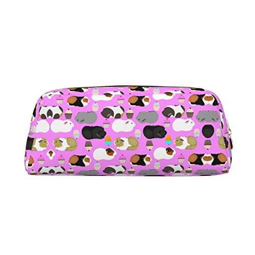 OCELIO Meerschweinchen Und Cupcakes Leder Reißverschluss Stereoskopische Stift Tasche Bunte Schreibwaren Tasche Make-up Tasche Aufbewahrungstasche von OCELIO