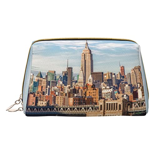 OCELIO New York City Make-up-Tasche, großes Fassungsvermögen, Reise-Kosmetiktasche, PU-Leder, Make-up-Organizer-Tasche für Damen, Weiss/opulenter Garten, Einheitsgröße von OCELIO