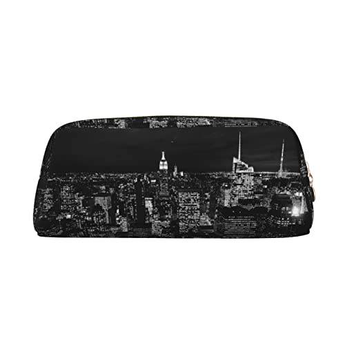 OCELIO New York Night Sky Leder Reißverschluss Stereoskopische Stifttasche Bunte Schreibwaren Tasche Make-up Tasche Aufbewahrungstasche von OCELIO