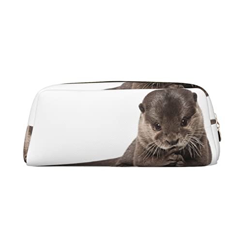 OCELIO Niedliche Otter Leder Reißverschluss Stereoskopische Stift Tasche Bunte Schreibwaren Tasche Make-up Tasche Aufbewahrungstasche von OCELIO