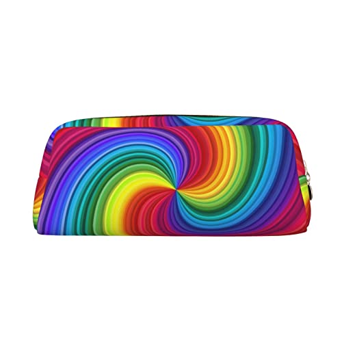 OCELIO Rainbow Swirl Leder Reißverschluss Stereoskopische Stifttasche Bunte Schreibwaren Tasche Make-up Tasche Aufbewahrungstasche von OCELIO