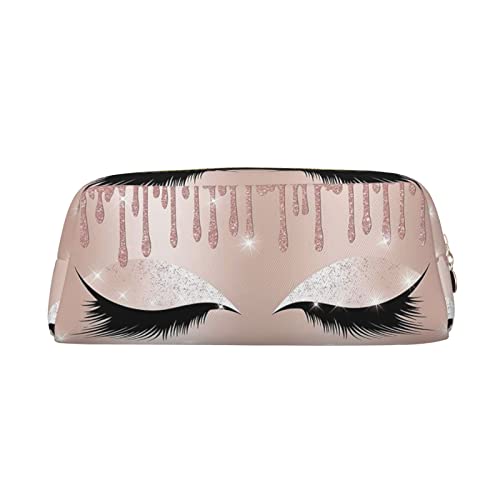 OCELIO Rose Gold Wimpern Leder Reißverschluss Stereoskopische Stift Tasche Bunte Schreibwaren Tasche Make-up Tasche Aufbewahrungstasche von OCELIO