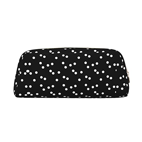 OCELIO Schwarz Weiß Polka Dots Leder Reißverschluss Stereoskopische Stift Tasche Bunte Schreibwaren Tasche Make-up Tasche Aufbewahrungstasche von OCELIO