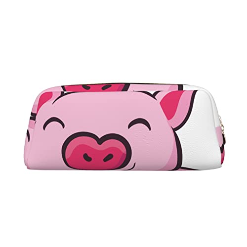 OCELIO Smile Rosa Schwein Leder Reißverschluss Stereoskopische Stift Tasche Bunte Schreibwaren Tasche Make-up Tasche Aufbewahrungstasche von OCELIO