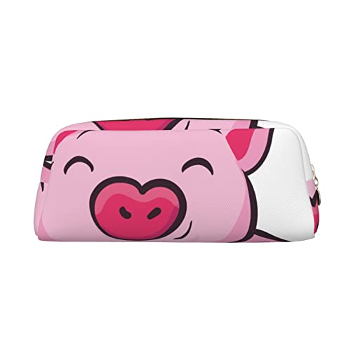 OCELIO Smile Rosa Schwein Leder Reißverschluss Stereoskopische Stift Tasche Bunte Schreibwaren Tasche Make-up Tasche Aufbewahrungstasche von OCELIO