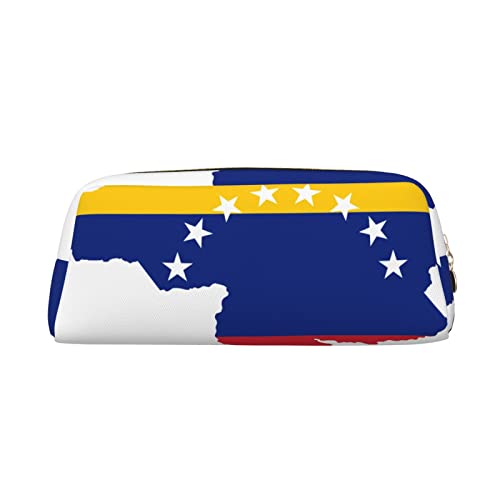 OCELIO Venezuela Flagge Leder Reißverschluss Stereoskopische Stift Tasche Bunte Schreibwaren Tasche Make-up Tasche Aufbewahrungstasche von OCELIO
