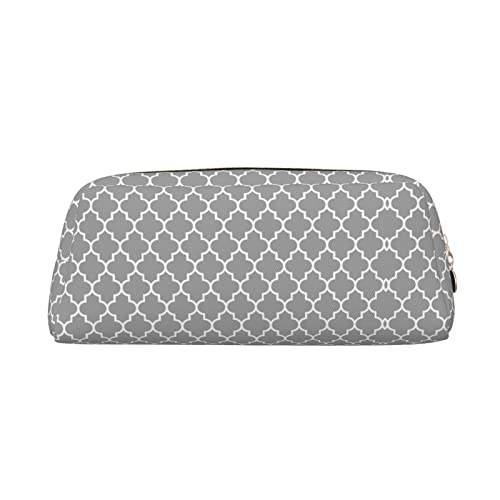 OCELIO Vierpass-graues Leder-Reißverschluss-stereoskopische Stifttasche, bunte Schreibwaren-Tasche, Make-up-Tasche, Aufbewahrungstasche von OCELIO