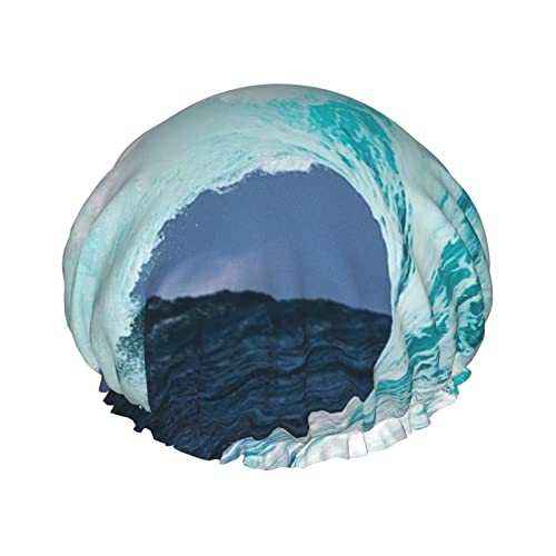 Ocean Wave Duschhaube für Damen und Mädchen, wiederverwendbar, wasserdicht, für alle Haare von OCELIO