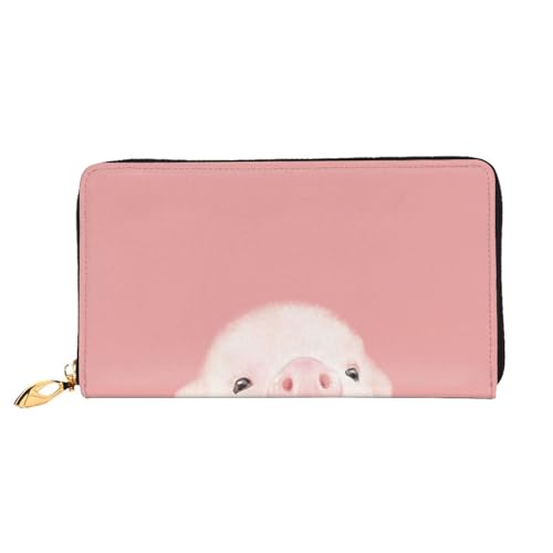 Panda Cloud Leder Lange Handheld Geldbörse Damen Lange Handheld Brieftasche Verwendet für Kreditkarte Bargeld Münzaufbewahrung, Rosa Schwein, One Size, Casual von OCELIO