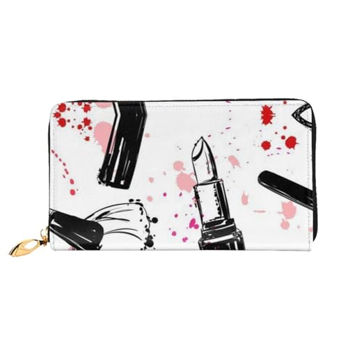 Regenbogen Blumen Leder Lange Handheld Geldbörse Damen Lange Handheld Brieftasche Verwendet für Kreditkarte Bargeld Münzaufbewahrung, Make-up Kosmetik Muster, One Size, Casual von OCELIO