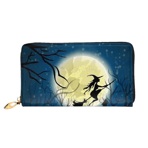 Rote Ziegelwand Textur Leder Lange Handheld Brieftasche Damen Lange Handheld Brieftasche Verwendet für Kreditkarte Bargeld Münzaufbewahrung, Kürbis Halloween, One Size, Casual von OCELIO