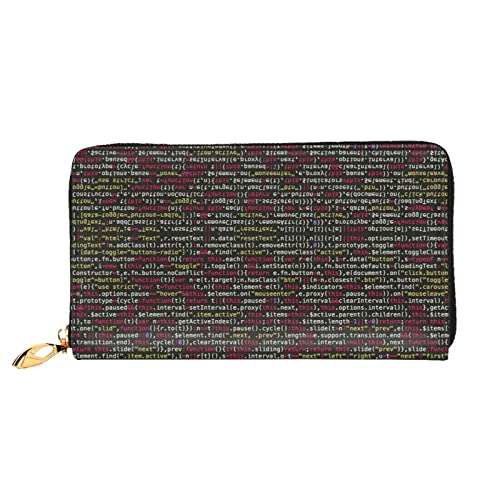 Schlangenhaut Leder Lange Handheld Brieftasche Damen Lange Handheld Brieftasche Verwendet für Kreditkarte Bargeld Münzaufbewahrung, Programmierer-Programmiercode, One Size, Casual von OCELIO