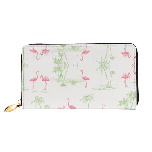 Sharks Leder Lange Handheld Geldbörse Damen Lange Handheld Brieftasche Verwendet für Kreditkarte Bargeld Münzaufbewahrung, Rosa Flamingos, One Size, Casual von OCELIO