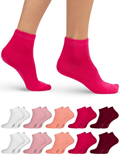 OCERA 10 Paar Kurzschaft Socken für Damen & Herren (unisex) in verschiedenen Farben Rot-Mix 35/38 von OCERA