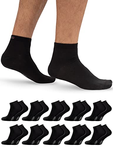 OCERA 10 Paar Kurzschaft Socken für Damen & Herren (unisex) in verschiedenen Farben - Schwarz 35/38 von OCERA