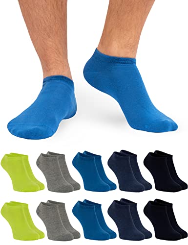 Sneaker Socken Damen & Herren Sneaker Socken - 10 Paar - Bequeme Sneakersocken in vielen Farben - ÖkoTex Standard 100 zertifizierte Socken Sneaker aus Baumwolle - Sneaker Socken Herren & Damen 43-46 von OCERA