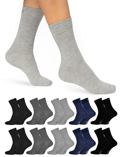 OCERA Socken Herren & Socken Damen - 10 Paar - Bequeme Alltags Herren Socken & Damen Socken in vielen Farben - ÖkoTex Standard 100 zertifizierte lange Socken Herren & Damen aus Baumwolle 39-42 von OCERA