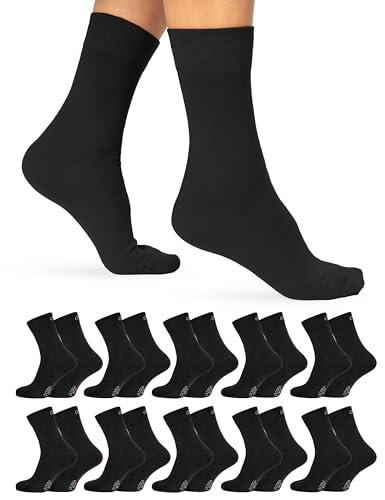 OCERA Socken Herren & Socken Damen - 10 Paar - Bequeme Alltags Herren Socken & Damen Socken in vielen Farben - ÖkoTex Standard 100 zertifizierte lange Socken Herren & Damen aus Baumwolle 35-38 von OCERA