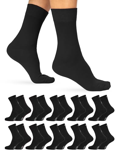 OCERA Socken Herren & Socken Damen - 10 Paar - Bequeme Alltags Herren Socken & Damen Socken in vielen Farben - ÖkoTex Standard 100 zertifizierte lange Socken Herren & Damen aus Baumwolle 39-42 von OCERA