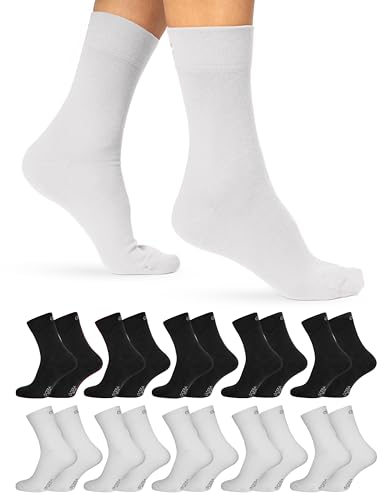 OCERA Socken Herren & Socken Damen - 10 Paar - Bequeme Alltags Herren Socken & Damen Socken in vielen Farben - ÖkoTex Standard 100 zertifizierte lange Socken Herren & Damen aus Baumwolle 35-38 von OCERA