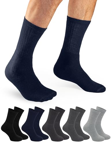 OCERA 10 Paar Sportsocken für Damen & Herren, Tennissocken mit verstärkter Ferse & Spitze, Arbeitssocken mit Komfortbund, in mehrfarbig Gr. 35-38 von OCERA