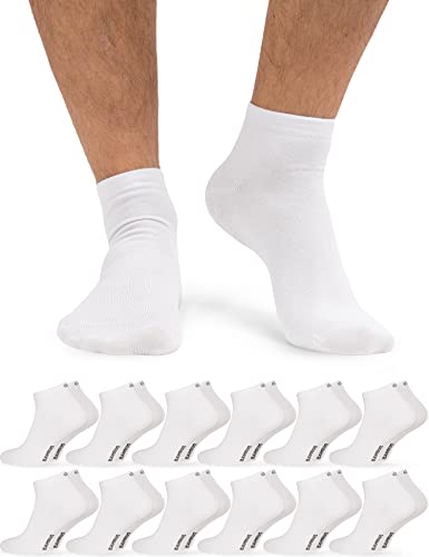 OCERA 12 Paar Bambus Kurzschaft-Socken (Unisex) für Damen und Herren in verschiedenen Farben - Weiß 39/42 von OCERA