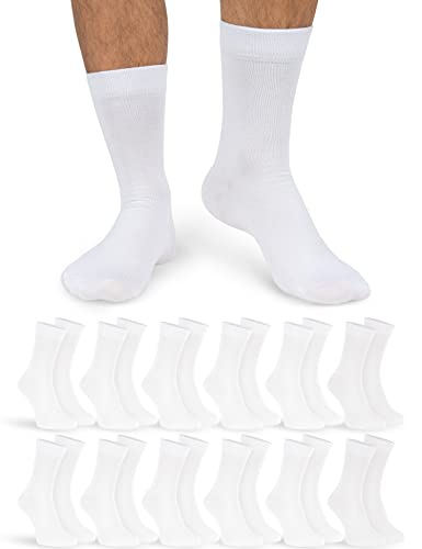 OCERA 12 Paar Bambus Socken (Unisex) für Damen und Herren in verschiedenen Farben - Weiß 43/46 von OCERA