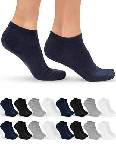 OCERA Sneaker Socken Damen - 16 Paar - Bequeme Sneakersocken in vielen Farben & Mustern - Komfortable Damen Socken Sneaker - Damen Socken hautfreundlich & weich - Baumwoll Sneaker Socken Damen 39-42 von OCERA