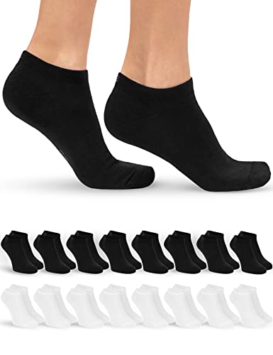 OCERA Sneaker Socken Damen - 16 Paar - Bequeme Sneakersocken in vielen Farben & Mustern - Komfortable Damen Socken Sneaker - Damen Socken hautfreundlich & weich - Baumwoll Sneaker Socken Damen 35-38 von OCERA