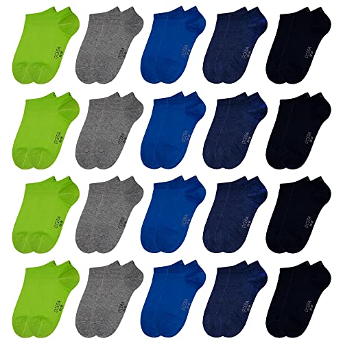 OCERA 20 Paar Kinder Sneaker Socken für Mädchen und Jungen - Blau-Mix 23/26 von OCERA