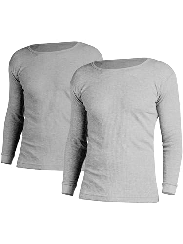 OCERA 2X Thermo Unterhemd für Herren Thermounterwäsche Baumwolle - grau - XXL von OCERA