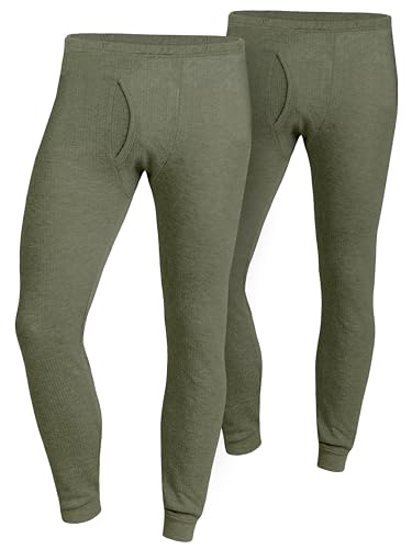 OCERA 2X Thermo Unterhose für Herren Thermounterwäsche Baumwolle - Olive - L von OCERA