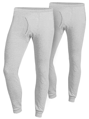 OCERA 2X Thermo Unterhose für Herren Thermounterwäsche Baumwolle - grau - 3XL von OCERA