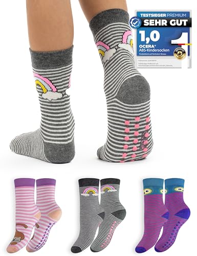 OCERA 3 Paar Kinder Stoppersocken mit ABS - Anti Rutschsocken für Mädchen und Jungen im Farbmix OCERA 3 Paar Kinder Stoppersocken mit ABS - Anti Rutschsocken für Mädchen und Jungen im Farbmix von OCERA