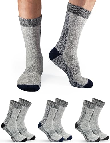 OCERA 3 Paar Super Warme Winter Socken für Damen und Herren, mit Vollfrottee und Soft-Bund in ecru Gr. 35-38 von OCERA