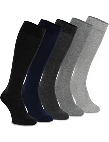 OCERA 5 Paar Kniestrümpfe für Damen & Herren (unisex) in Grau-Mix 39/42 von OCERA