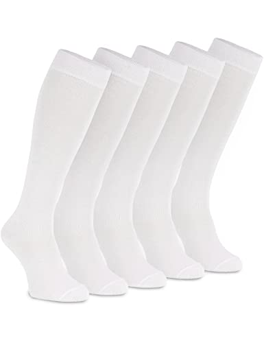 OCERA 5 Paar Kniestrümpfe für Damen & Herren (unisex) in Weiß 35/38 von OCERA