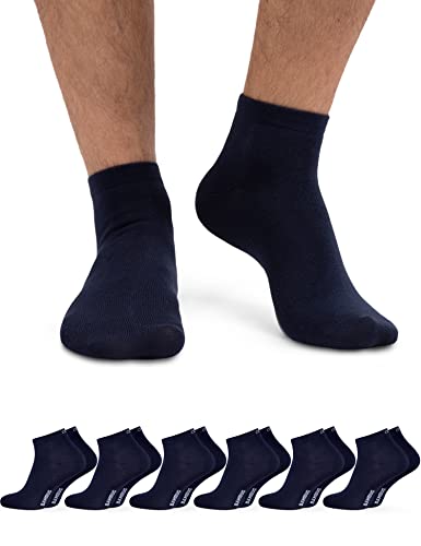 OCERA 6 Paar Bambus Kurzschaft Socken (Unisex) für Damen und Herren in verschiedenen Farben - Blau 47/50 von OCERA