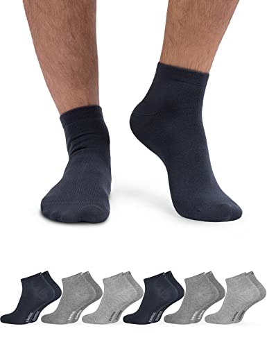 OCERA 6 Paar Bambus Kurzschaft Socken (Unisex) für Damen und Herren in verschiedenen Farben - Grau-Mix 35/38 von OCERA