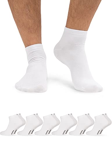 OCERA 6 Paar Bambus Kurzschaft-Socken (Unisex) für Damen und Herren in verschiedenen Farben - Weiß 35/38 von OCERA