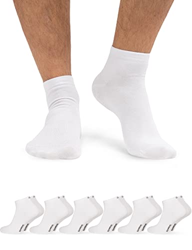 OCERA 6 Paar Bambus Kurzschaft-Socken (Unisex) für Damen und Herren in verschiedenen Farben - Weiß 43/46 von OCERA