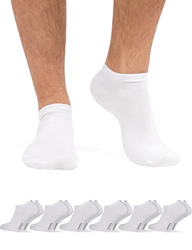 OCERA 6 Paar Bambus Sneaker Socken Unisex für Damen und Herren in verschiedenen Farben - Weiß 35/38 von OCERA