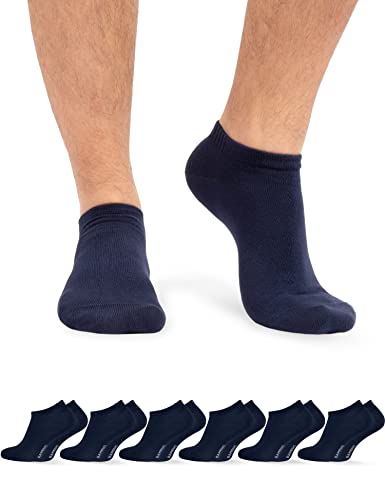 OCERA BAMBUS Sneaker Socken Damen & Herren Sneaker Socken - 6 Paar - Atmungsaktive Sneakersocken aus Bambusfasern - Geruchshemmende Anti Schweiß Socken Sneaker - Blau 35/38 von OCERA