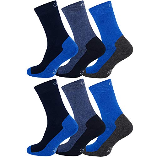 OCERA 6 Paar Warme Socken für Damen & Herren mit elastischem Mittelfußband - Jeanstöne 35/38 von OCERA