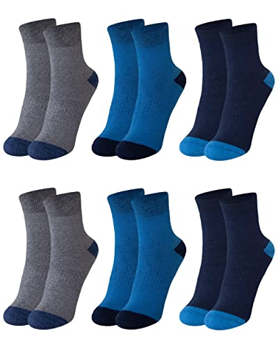 OCERA 6 Paar Thermo Socken für Kinder im Farbmix - Blau/Jeans/Marine 31/34 von OCERA