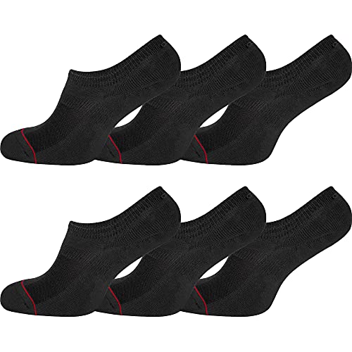 OCERA 6 Paar Wellness Füßlinge Baumwolle mit Frotteesohle + handgekettelte Spitze Unisex Damen + Herren in klassischem Schwarz Gr. 39-42 von OCERA