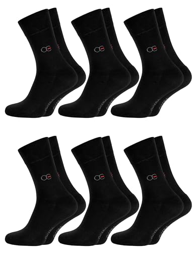 OCERA 6 Paar Wellness Gesundheits Socken mit Frotteesohle für Damen und Herren, Nahtfreie Spitze, Venenfreundlicher Komfortbund, in Schwarz Gr. 35-38 von OCERA