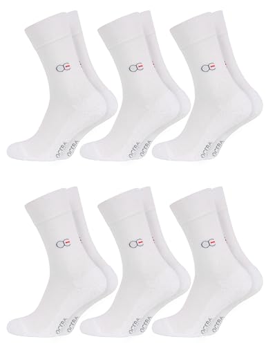 OCERA 6 Paar Wellness Gesundheits Socken mit Frotteesohle für Damen und Herren, Nahtfreie Spitze, Venenfreundlicher Komfortbund, in Weiß Gr. 35-38 von OCERA